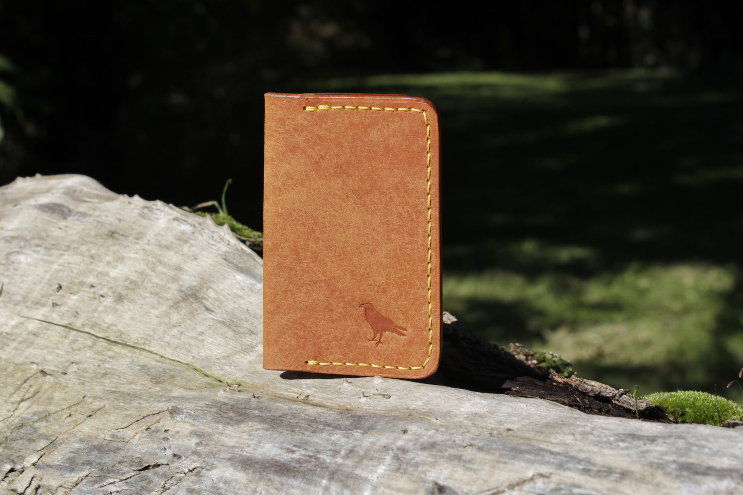 "Baron" - Leather Bi-fold Card Holder (Orange)