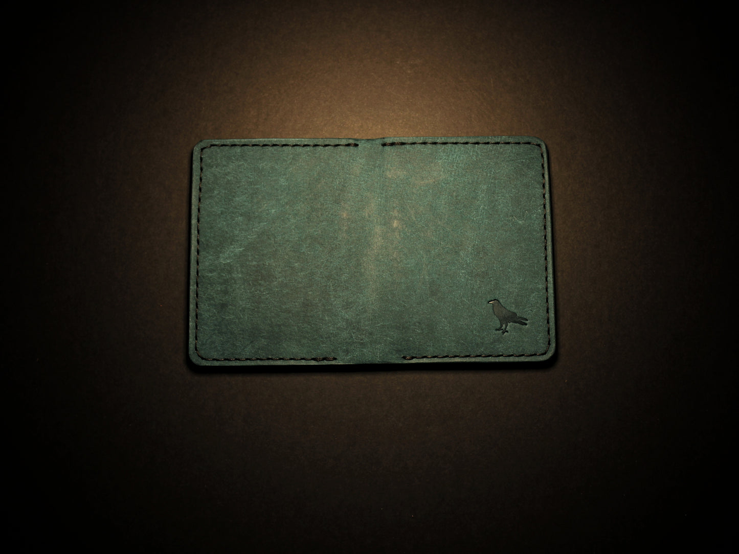 "Swarm" Leather Bifold Wallet - Blue & Green