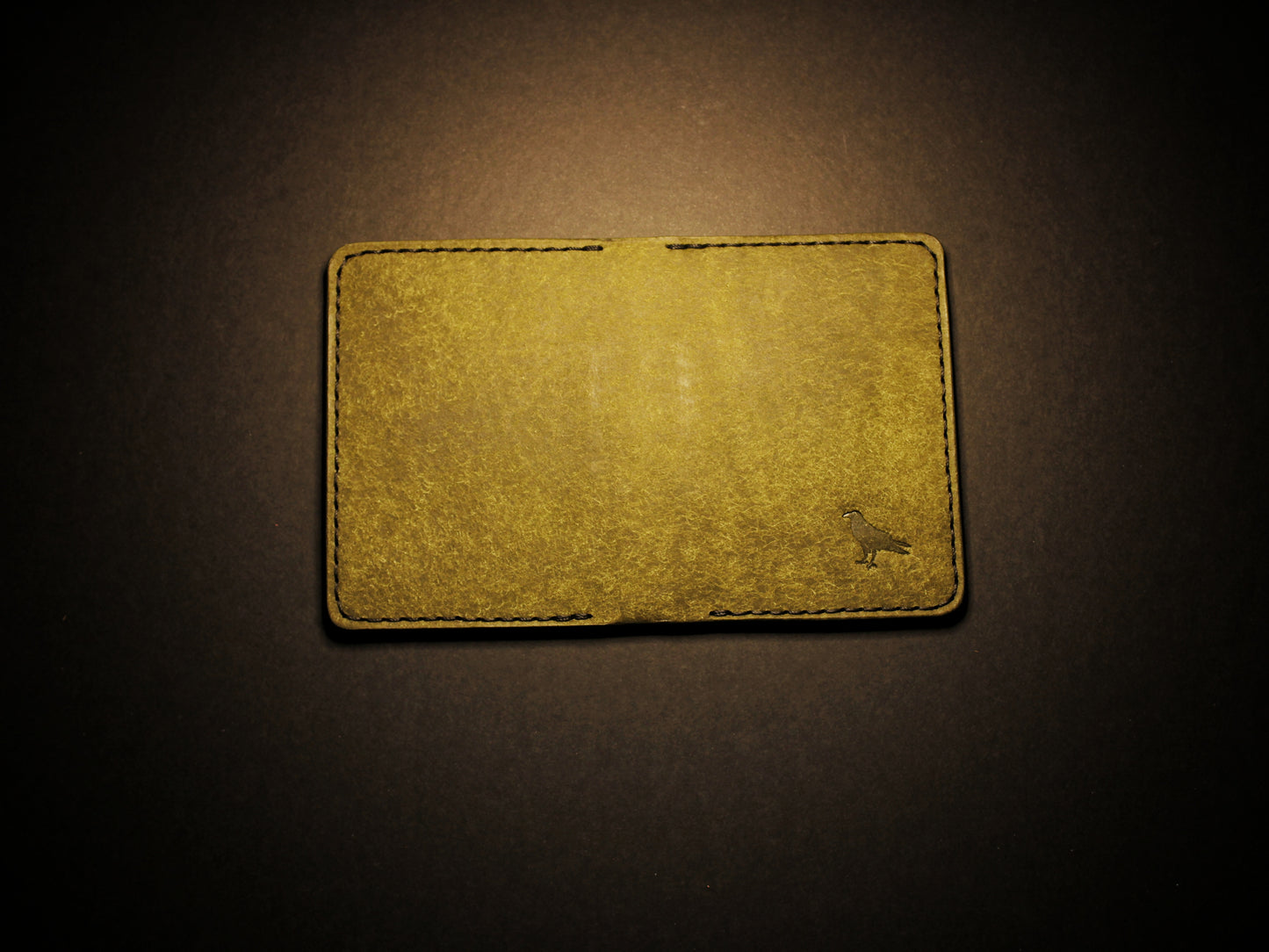 "Swarm" Leather Bifold Wallet - Green & Purple