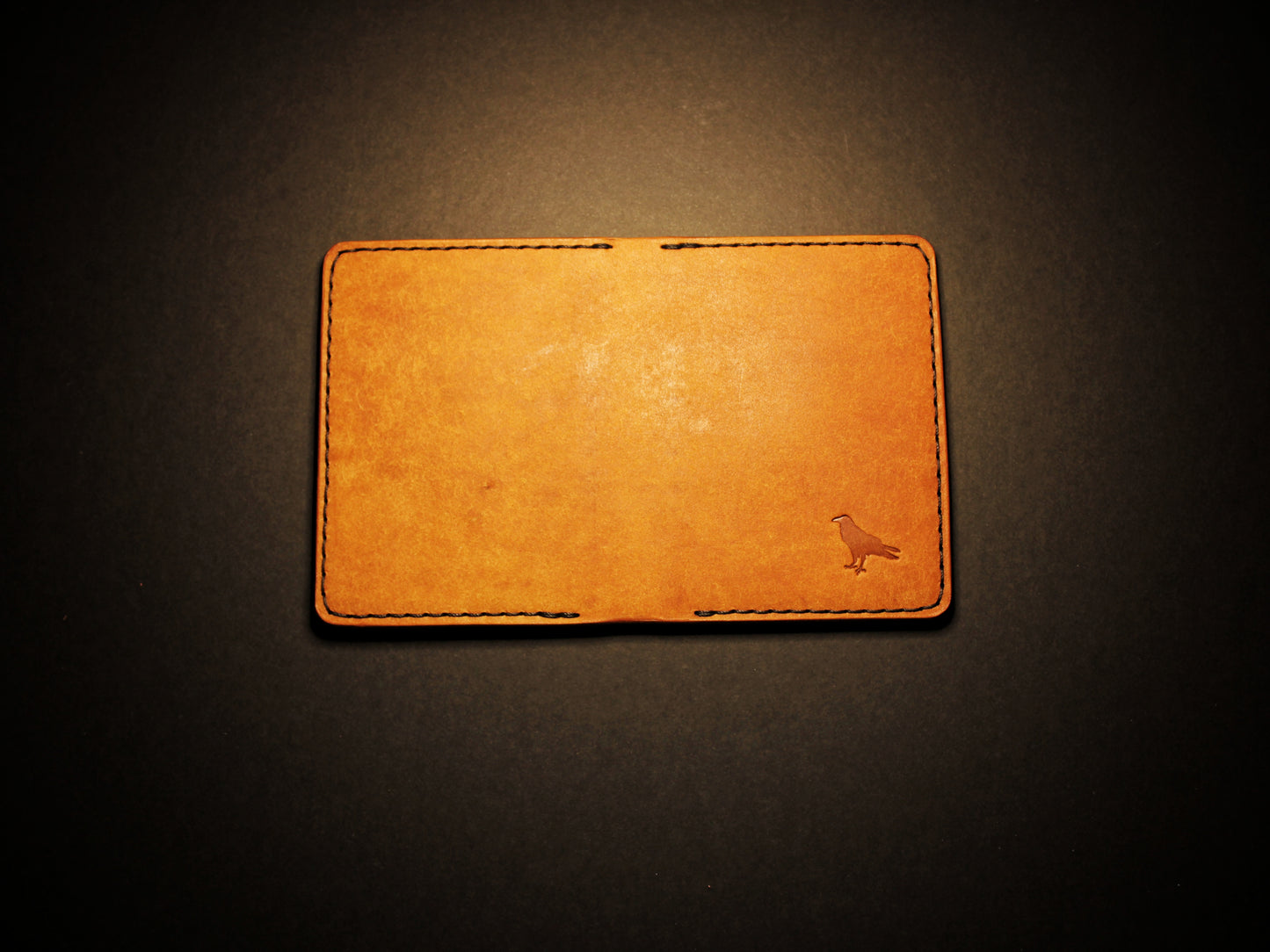 "Swarm" Leather Bifold Wallet - Orange & Green