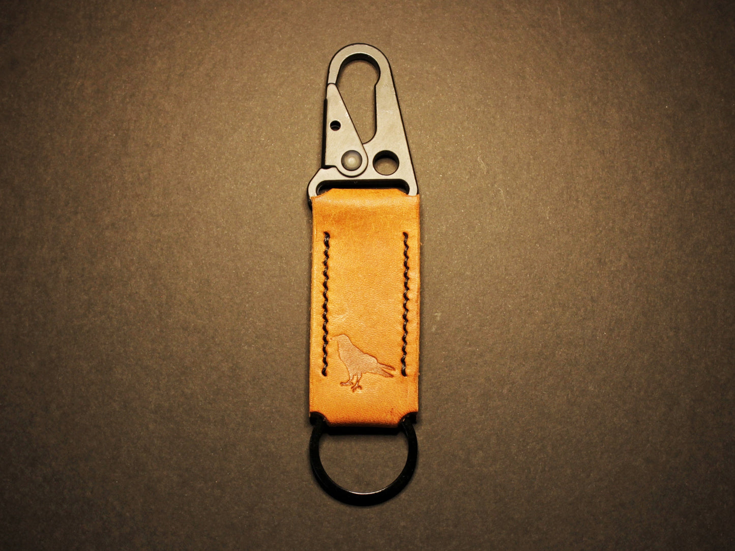 Tactical EDC Leather Keyring - ORANGE