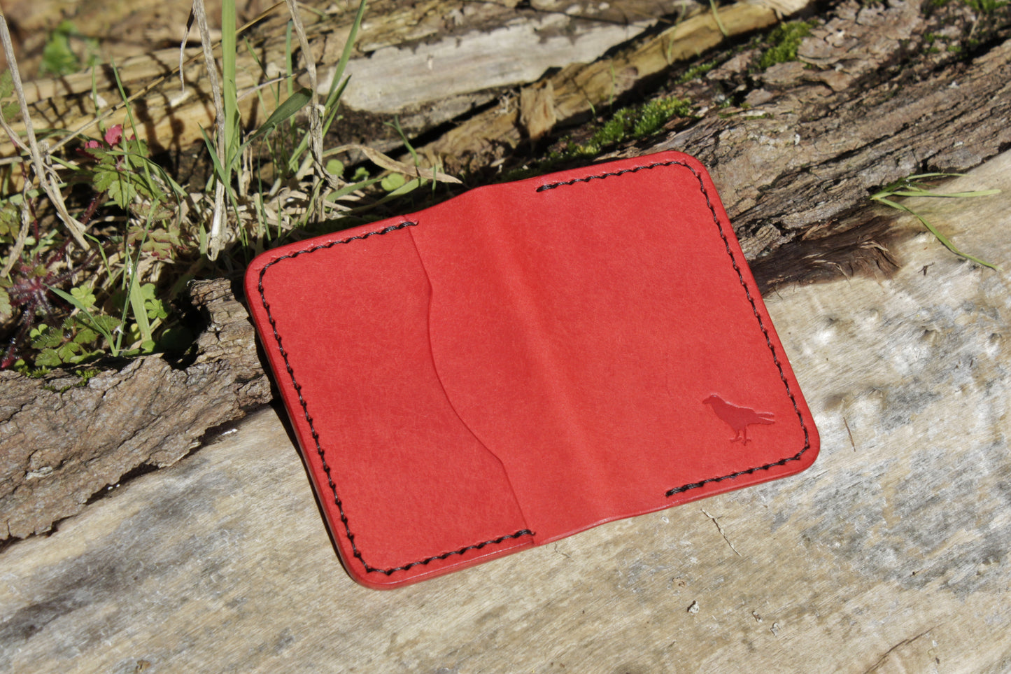 The Baron - Leather Bi-fold Card Holder (Red)