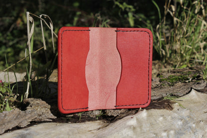 The Baron - Leather Bi-fold Card Holder (Red)