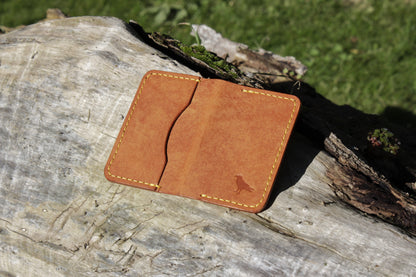 The Baron - Leather Bi-fold Card Holder (Orange)