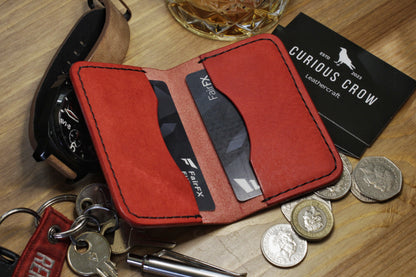 The Baron - Leather Bi-fold Card Holder (Red)