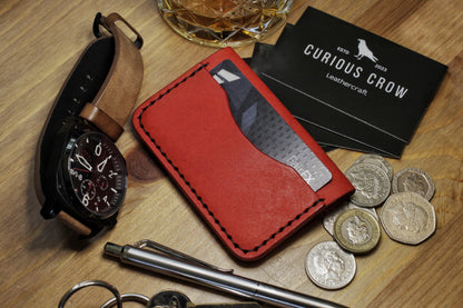 The Baron - Leather Bi-fold Card Holder (Red)