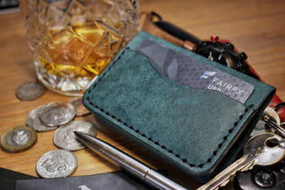 The Baron - Leather Bi-fold Card Holder (Blue)