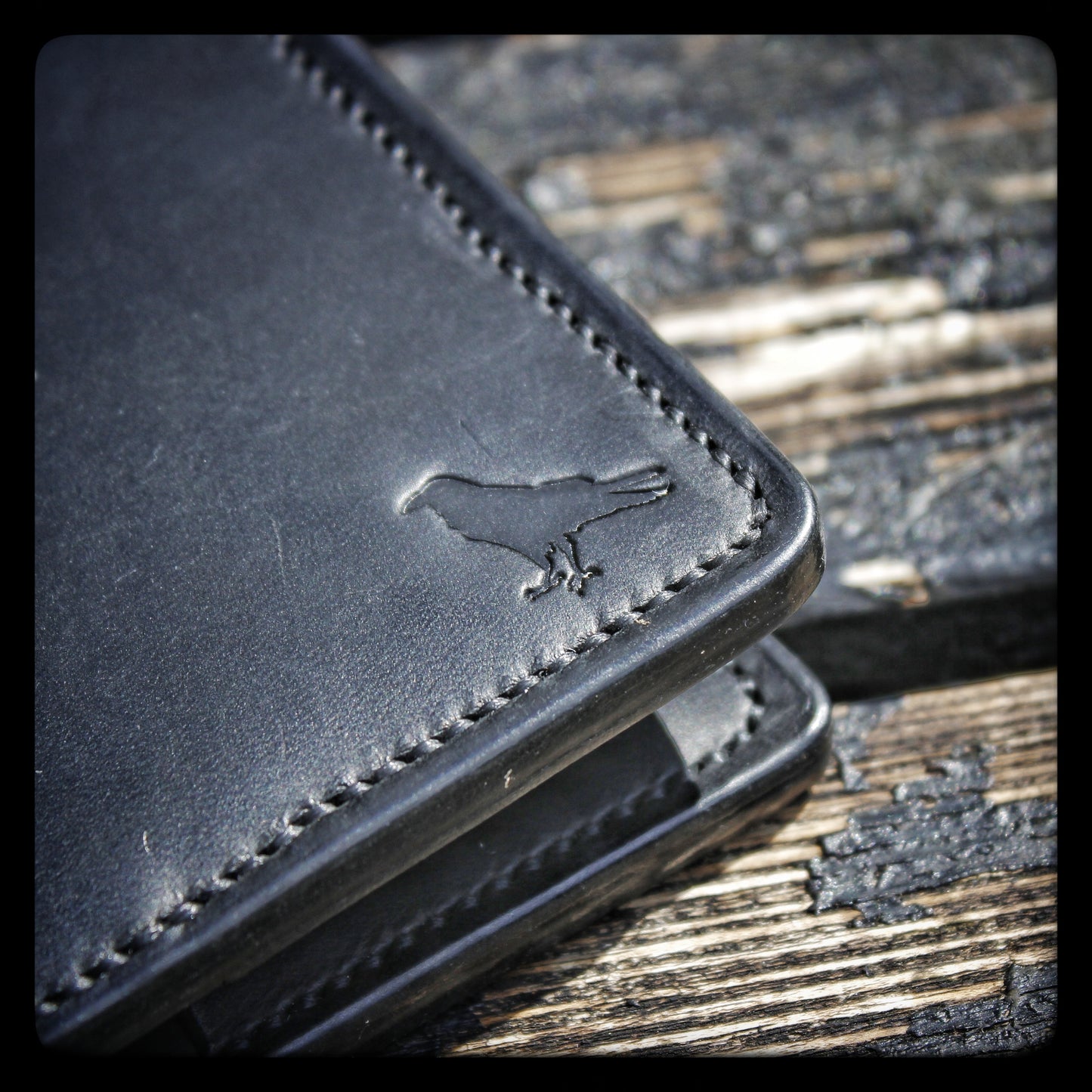 The Baddock Black - Handmade Real Leather Bi Fold Wallet