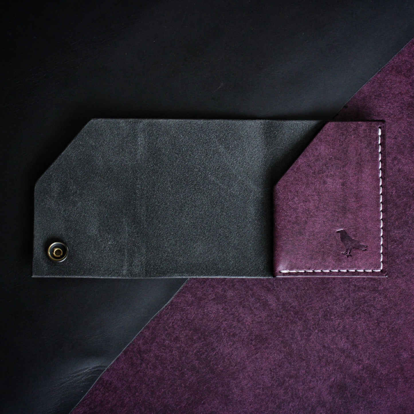The Black Shroud Wallet - Purple Inside