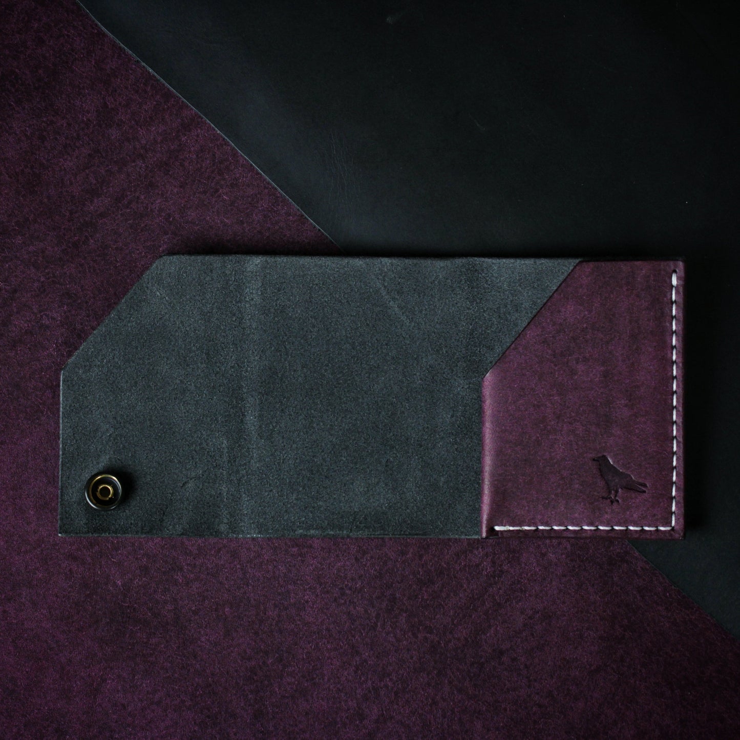 The Black Shroud Wallet - Purple Inside