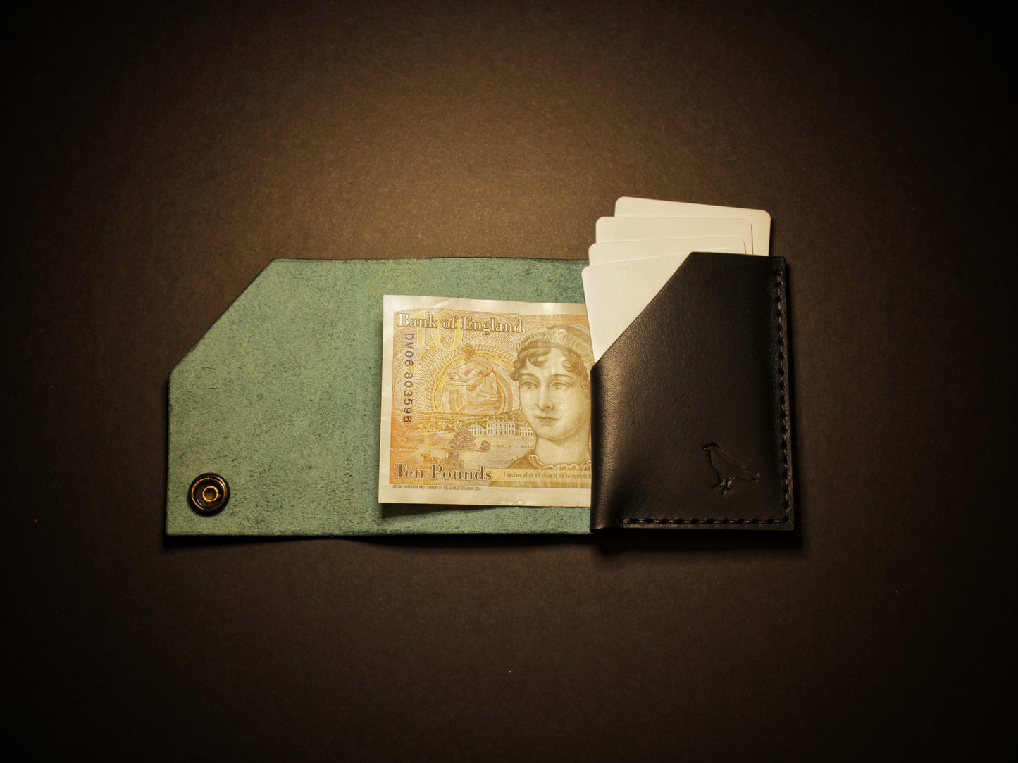 Shroud - Minimalist Leather EDC Wallet - Ortensia Blue