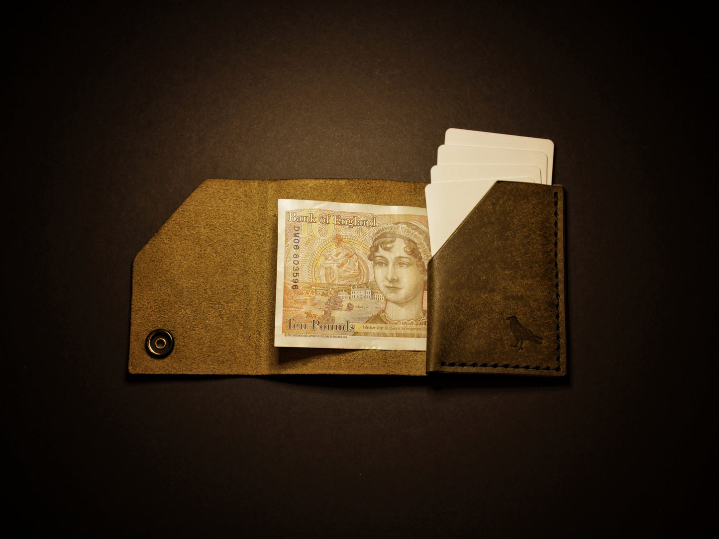Shroud - Minimalist Leather Wallet - Oliva Green