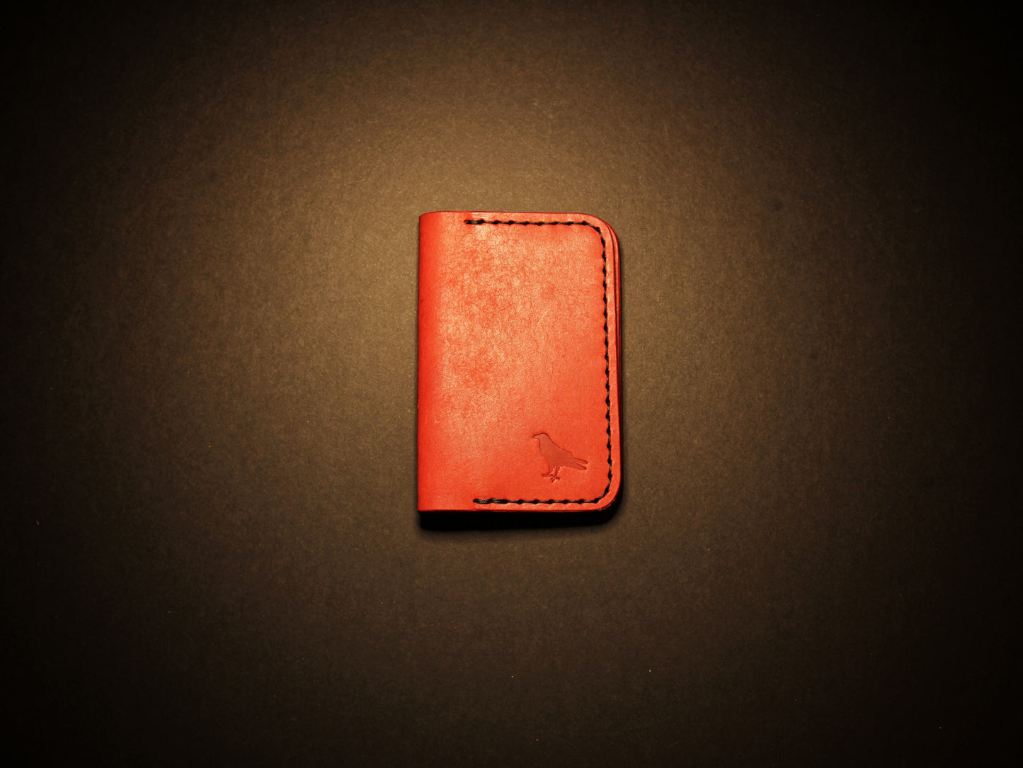"Baron" - Leather Bi-fold Card Holder (Red)