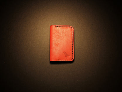 "Baron" - Leather Bi-fold Card Holder (Red)