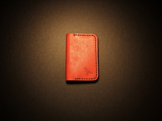 "Baron" - Leather Bi-fold Card Holder (Red)