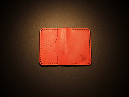 "Baron" - Leather Bi-fold Card Holder (Red)