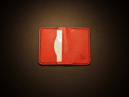"Baron" - Leather Bi-fold Card Holder (Red)