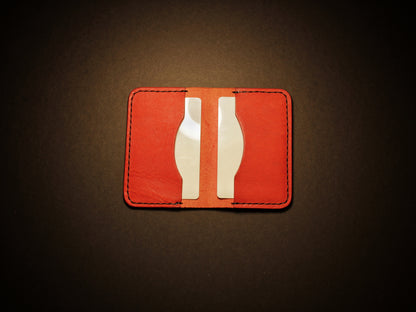 "Baron" - Leather Bi-fold Card Holder (Red)