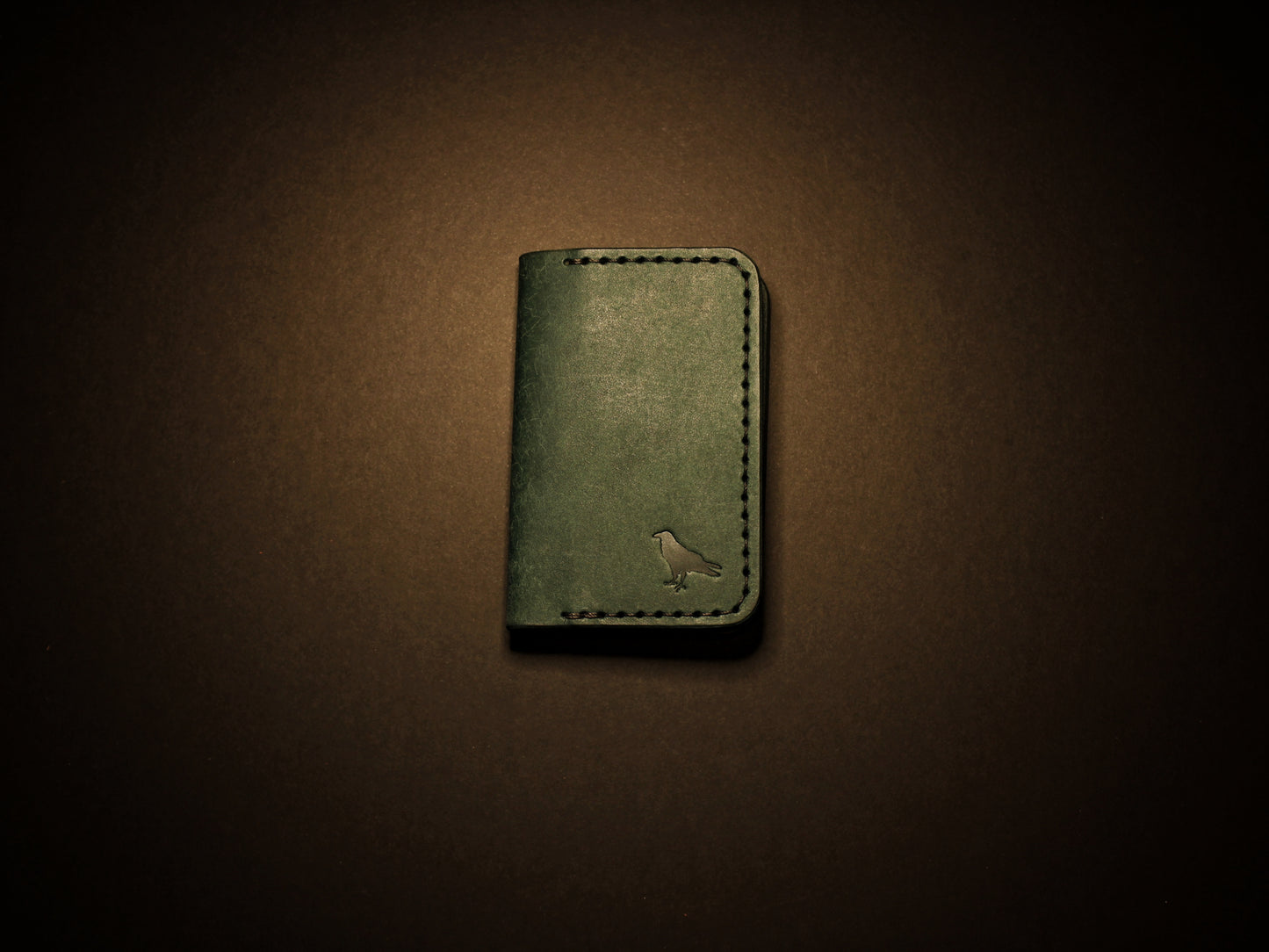 "Baron" - Leather Bi-fold Card Holder (Blue)