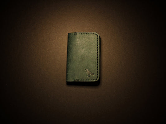 "Baron" - Leather Bi-fold Card Holder (Blue)