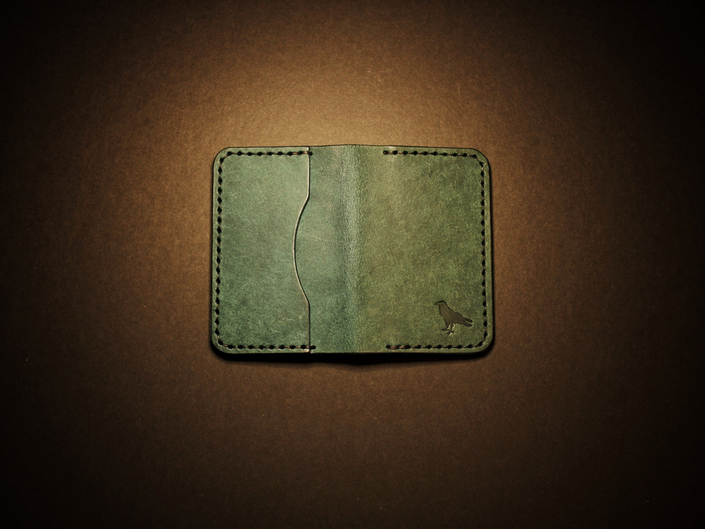 "Baron" - Leather Bi-fold Card Holder (Blue)