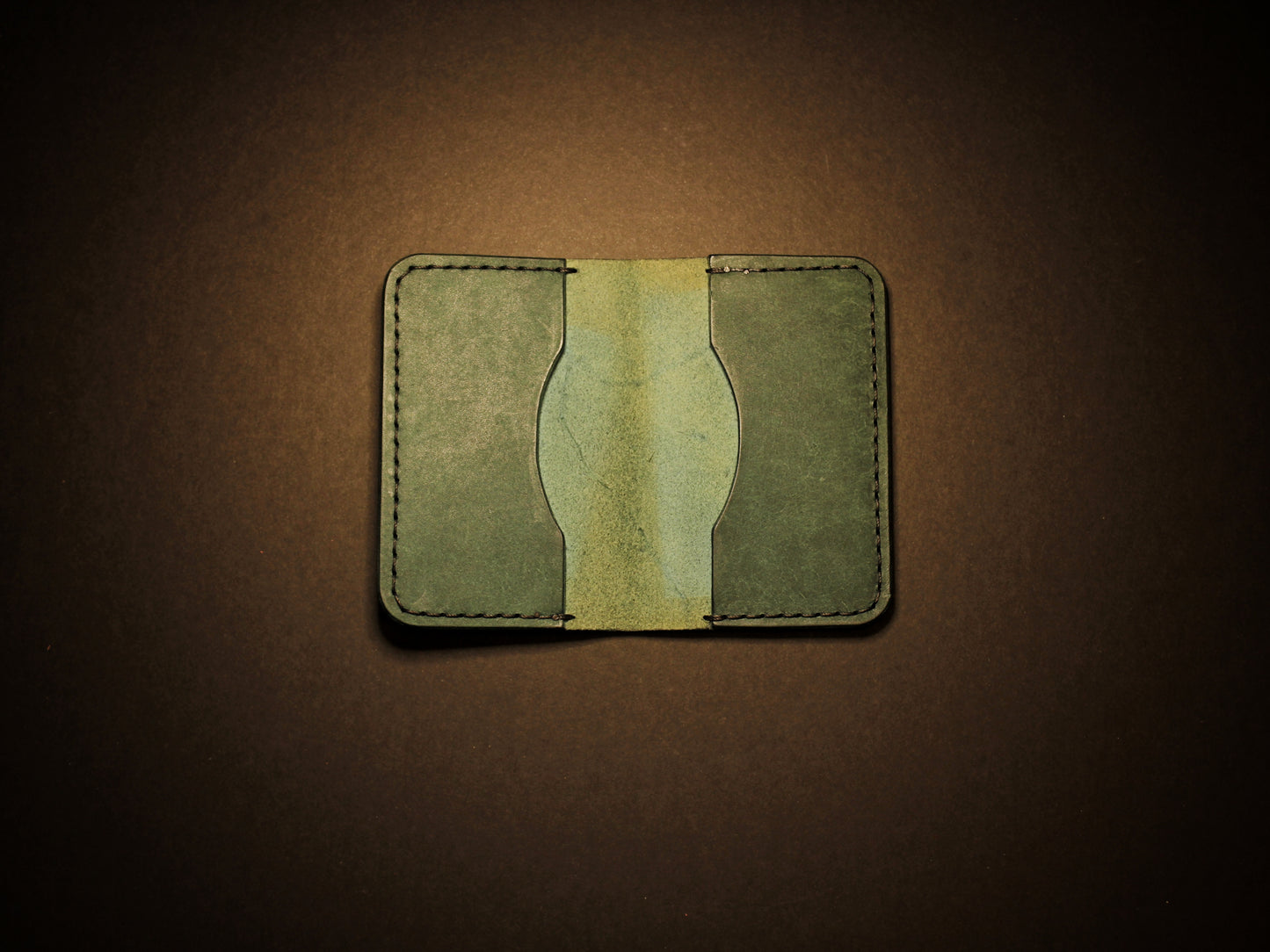 "Baron" - Leather Bi-fold Card Holder (Blue)