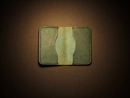 "Baron" - Leather Bi-fold Card Holder (Blue)