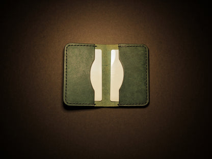 "Baron" - Leather Bi-fold Card Holder (Blue)