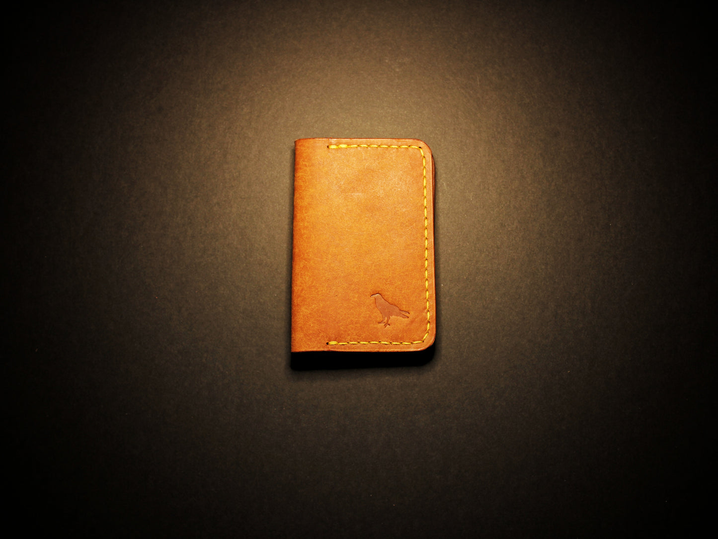 "Baron" - Leather Bi-fold Card Holder (Orange)