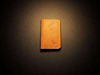 "Baron" - Leather Bi-fold Card Holder (Orange)