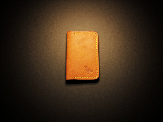 "Baron" - Leather Bi-fold Card Holder (Orange)