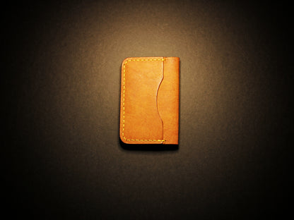 "Baron" - Leather Bi-fold Card Holder (Orange)
