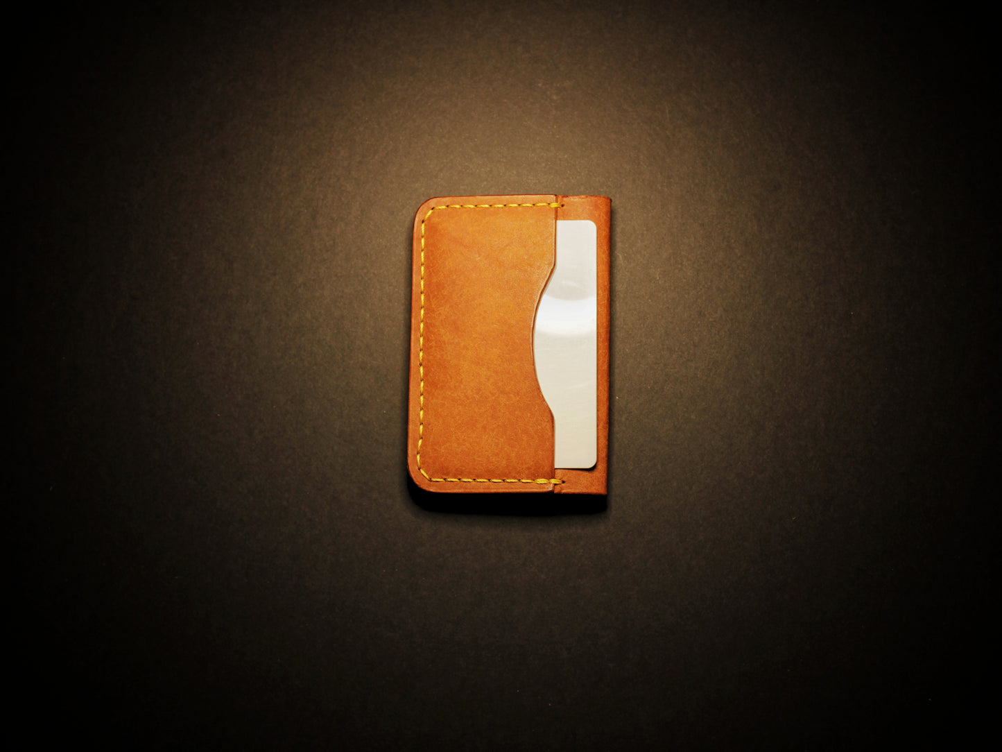"Baron" - Leather Bi-fold Card Holder (Orange)