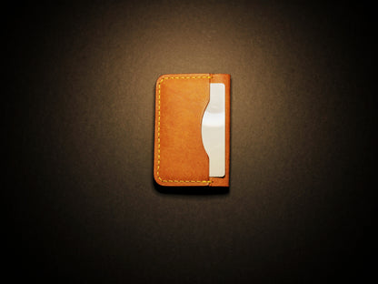 "Baron" - Leather Bi-fold Card Holder (Orange)