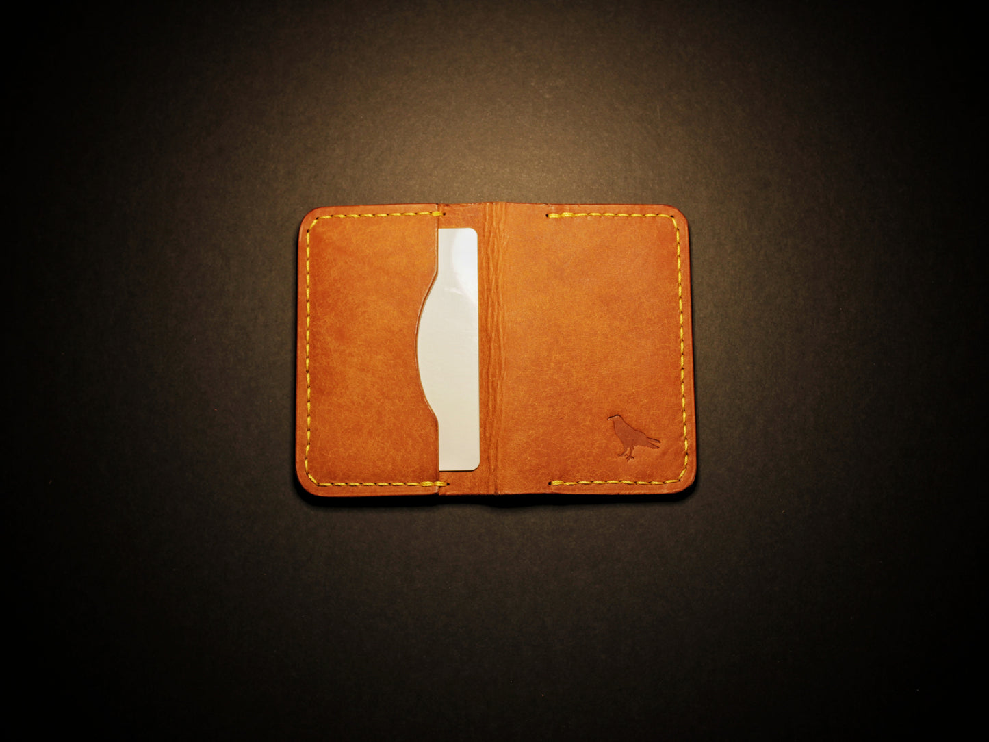 "Baron" - Leather Bi-fold Card Holder (Orange)