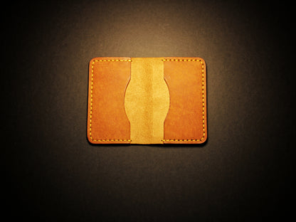 "Baron" - Leather Bi-fold Card Holder (Orange)