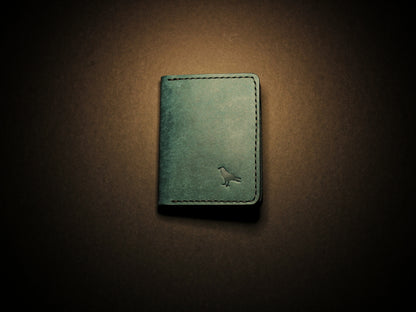 "Swarm" Leather Bifold Wallet - Blue & Green