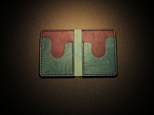 "Swarm" Leather Bifold Wallet - Blue & Purple