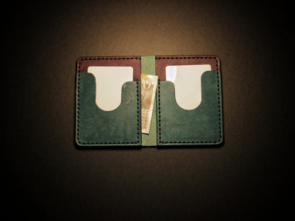 "Swarm" Leather Bifold Wallet - Blue & Purple