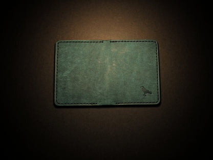 "Swarm" Leather Bifold Wallet - Blue & Green