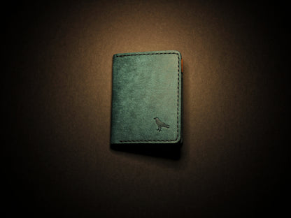 "Swarm" Leather Bifold Wallet - Blue & Orange