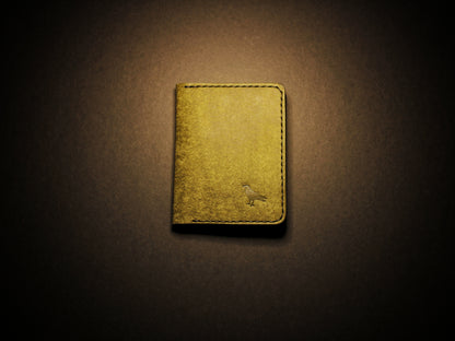 "Swarm" Leather Bifold Wallet - Green & Purple