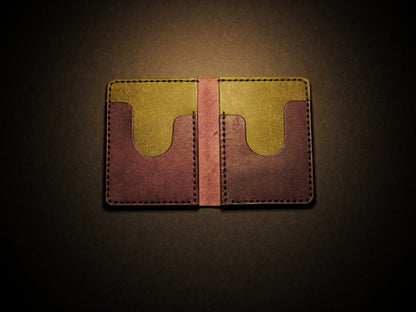 "Swarm" Leather Bifold Wallet - Purple & Green