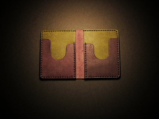 "Swarm" Leather Bifold Wallet - Purple & Green