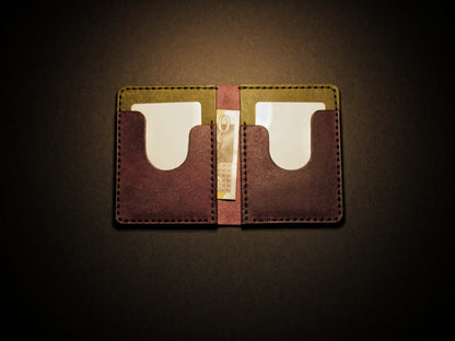 "Swarm" Leather Bifold Wallet - Purple & Green