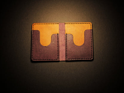 "Swarm" Leather Bifold Wallet - Purple & Orange