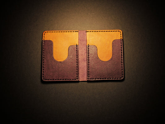 "Swarm" Leather Bifold Wallet - Purple & Orange
