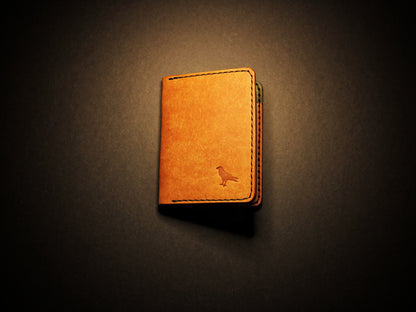 "Swarm" Leather Bifold Wallet - Orange & Green
