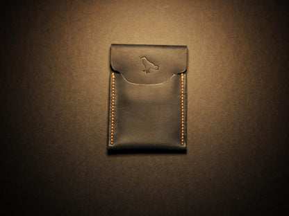 Black Pup (Orange Stitch) - Minimalist EDC Wallet