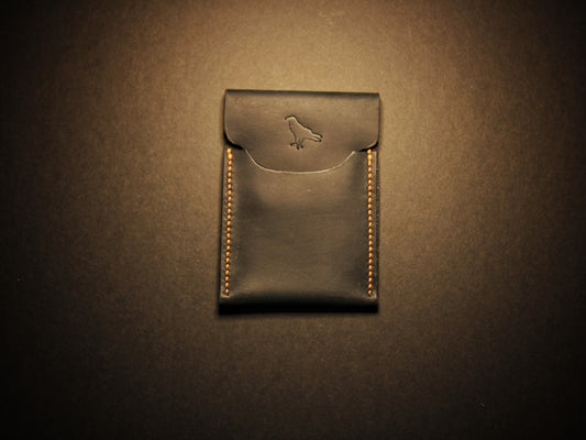 Black Pup (Orange Stitch) - Minimalist EDC Wallet